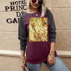 Women Autumn Two-tone Crew Neck T-Shirt