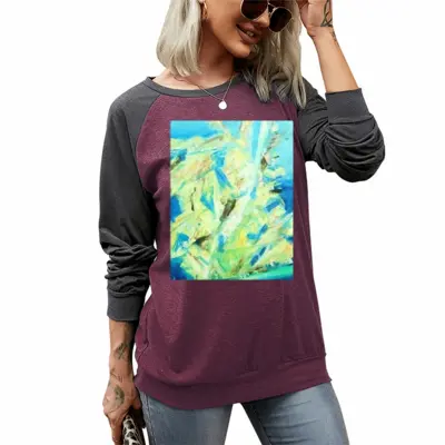 Women Shake Two-tone Crew Neck T-Shirt