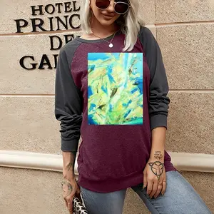 Women Shake Two-tone Crew Neck T-Shirt