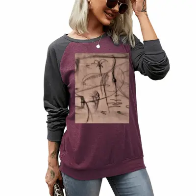 Women Sd Space 9012 Two-tone Crew Neck T-Shirt