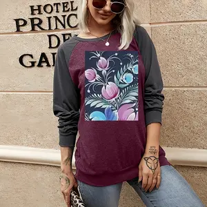 Women Night Pleasure Two-tone Crew Neck T-Shirt