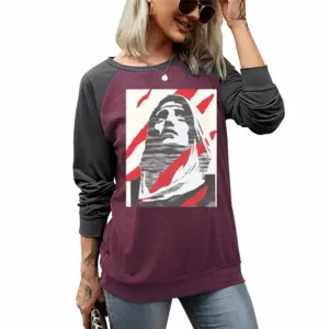 Women Scars Two-tone Crew Neck T-Shirt