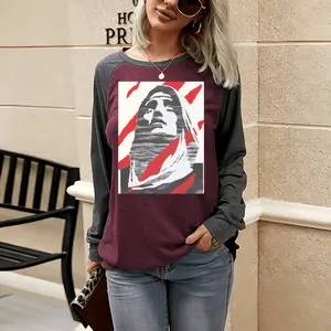 Women Scars Two-tone Crew Neck T-Shirt