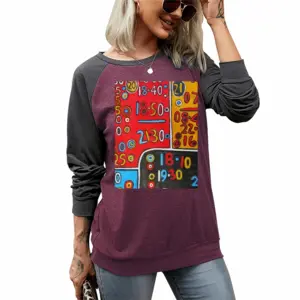 Women Chart Two-tone Crew Neck T-Shirt