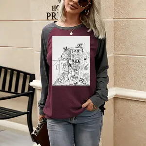 Women Untitled Two-tone Crew Neck T-Shirt