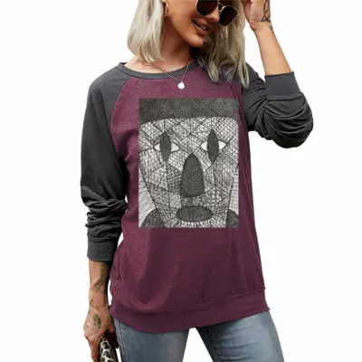 Women Party Time Two-tone Crew Neck T-Shirt