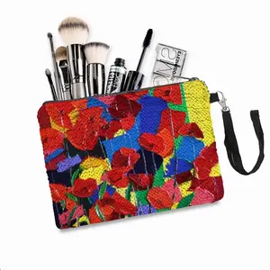 Poppies Sequin Makeup Bag