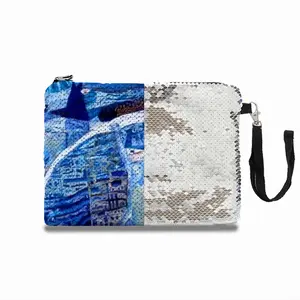 True Blue Sequin Makeup Bag