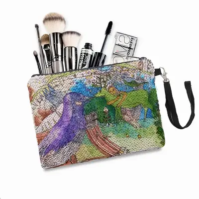 The Lee - Drawing Sequin Makeup Bag