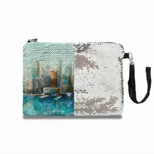 Windy Skyline Sequin Makeup Bag