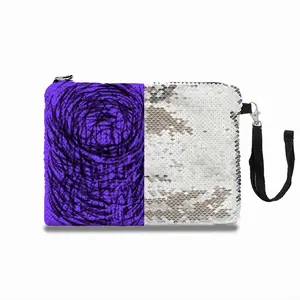 Purple Swirl Sequin Makeup Bag