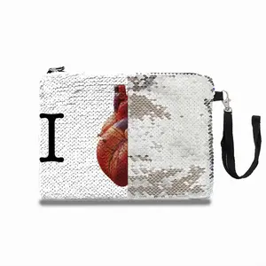 I Love You Sequin Makeup Bag