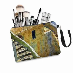 Santorini Oia Stairs Sequin Makeup Bag