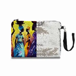 Hard Working Mothers Sequin Makeup Bag