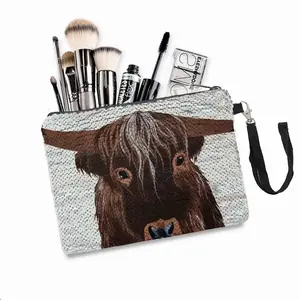 Bull - Red Bull Taurus Animals Buffalo Wild Sequin Makeup Bag