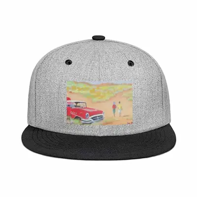 Two Friends Near The 1955 Buick Flat Brim Hip Hop Hat