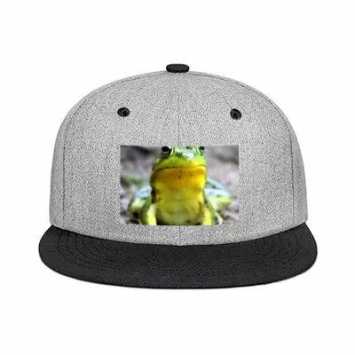 Green Frog Chillin Flat Brim Hip Hop Hat