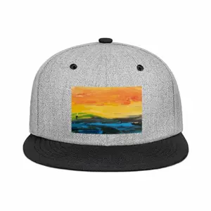 Small Sailboat On The High Seas Before The Storm Flat Brim Hip Hop Hat