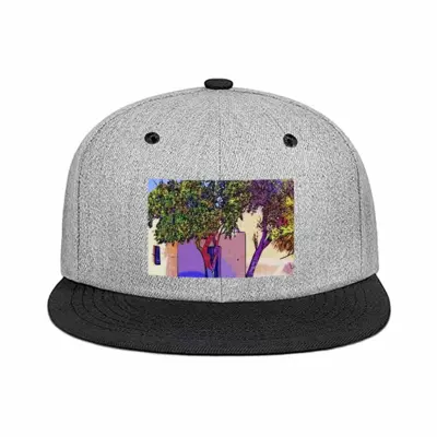 Santorini Trees In Oia Flat Brim Hip Hop Hat