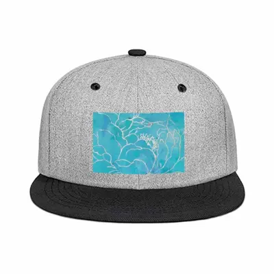 Turquoise Peony Flat Brim Hip Hop Hat