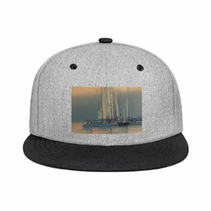 Sailboats With Sun Reflection Flat Brim Hip Hop Hat