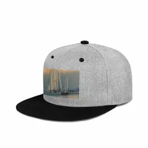 Sailboats With Sun Reflection Flat Brim Hip Hop Hat