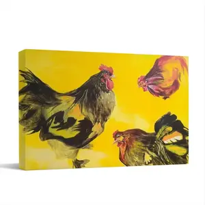 Rooster And Chickens Canvas Decorative Painting (Multi-Size, Transverse)