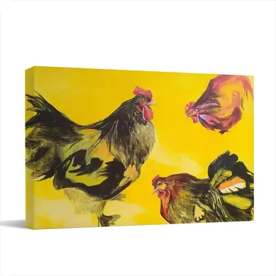 Rooster And Chickens Canvas Decorative Painting (Multi-Size, Transverse)