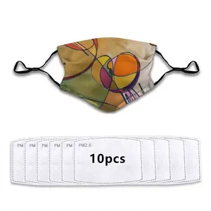 Fake Stained Glass 1 Face Mask With 10pcs Filters