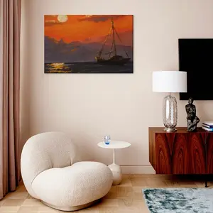 Beautiful Sunset On The Sea Canvas Decorative Painting (Multi-Size, Transverse)