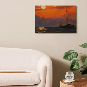 Beautiful Sunset On The Sea Canvas Decorative Painting (Multi-Size, Transverse)