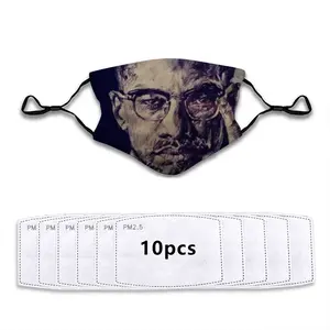 Malcolm X Portrait Face Mask With 10pcs Filters