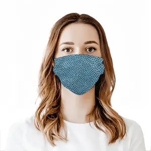 Holes Blue Face Mask With 10pcs Filters