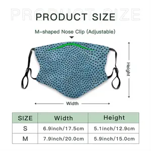 Holes Blue Face Mask With 10pcs Filters