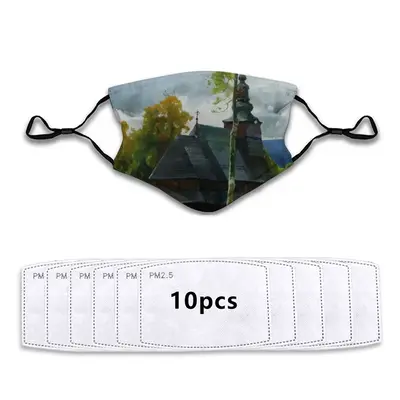 The Ancient Church In The Carpathians Face Mask With 10pcs Filters