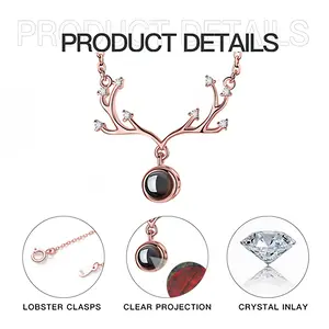 Blood Moon Deer Horn Projection Pendant