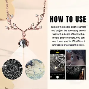 Message Series 2H Deer Horn Projection Pendant