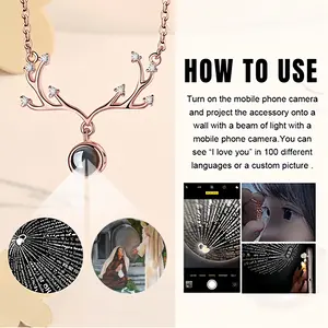 Easter Deer Horn Projection Pendant