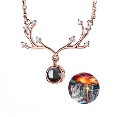 Beautiful Sunsets Deer Horn Projection Pendant