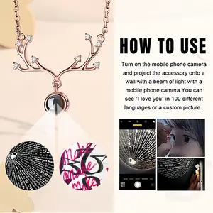 Make Love Deer Horn Projection Pendant