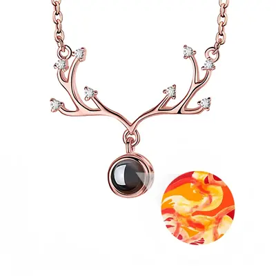 Sol Aurum Silver Sun Deer Horn Projection Pendant