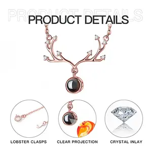 Sol Aurum Silver Sun Deer Horn Projection Pendant