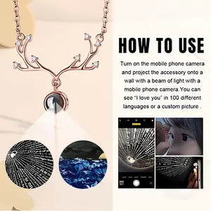 The Moon Deer Horn Projection Pendant