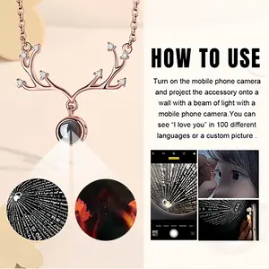 Warm Love Deer Horn Projection Pendant