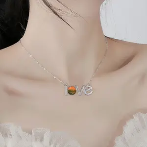 Forbidden Lovers Pendant Necklace LOVE Letter