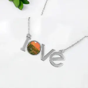 Forbidden Lovers Pendant Necklace LOVE Letter