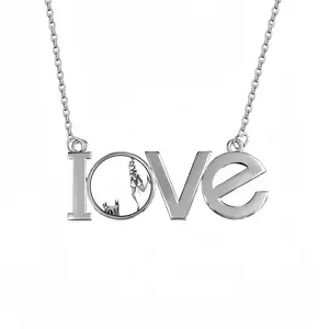 Angst Fear Lovers Pendant Necklace LOVE Letter