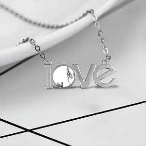 Angst Fear Lovers Pendant Necklace LOVE Letter