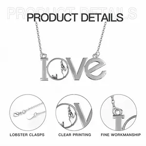 Angst Fear Lovers Pendant Necklace LOVE Letter