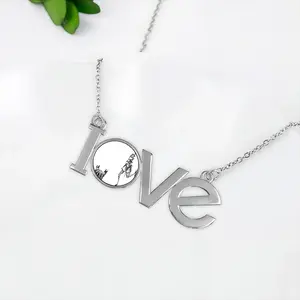 Angst Fear Lovers Pendant Necklace LOVE Letter